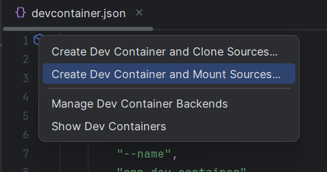 Open Dev Container