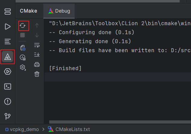 CLion Reload CMake From Plugin